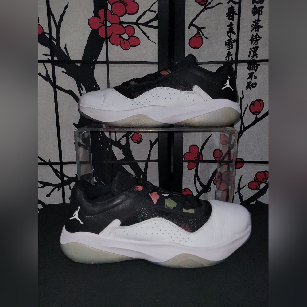 Jordan 11 CMFT Men's Black and White Sneakers with Red Accents
